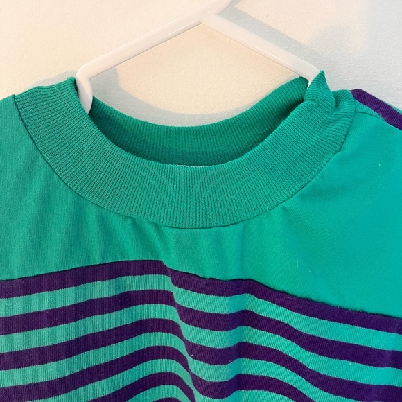 Vintage Green and Blue Striped Kids Shirt - Picture 4 of 6